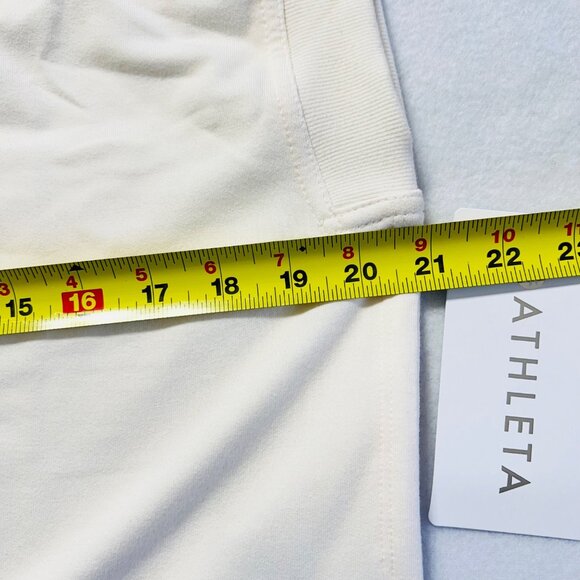 Athleta Women's Retroterry V-Neck Breathable Cream Vest Sweatshirt Sz Medium NWT - Picture 8 of 11